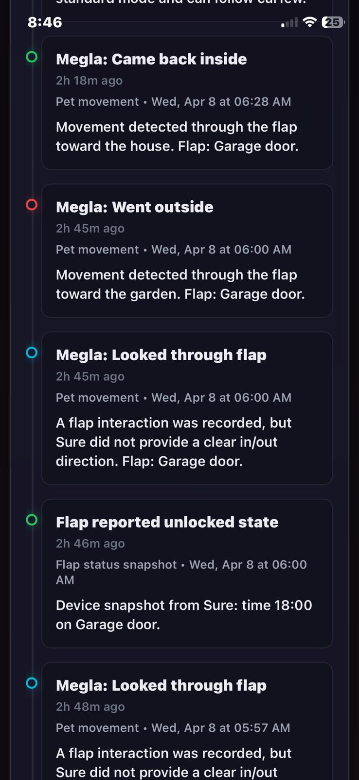 Cat TrackR on iPhone showing mobile controls
